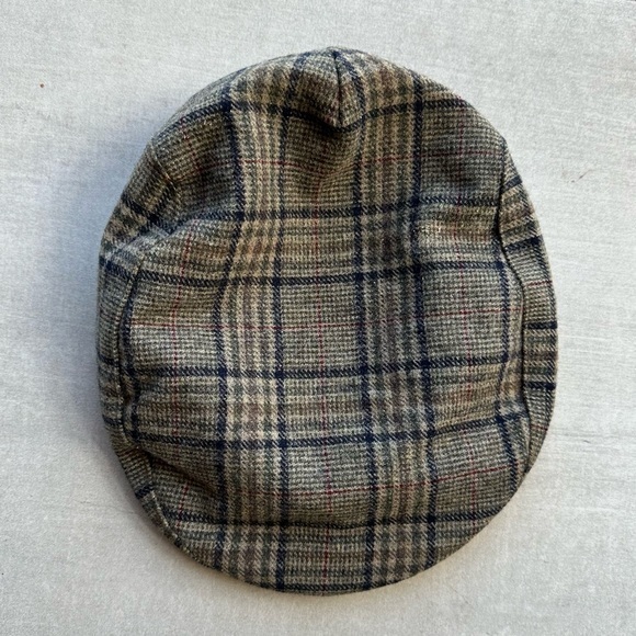Pendleton Tan & Blue Plaid Wool Flat Cap - M - Picture 1 of 6